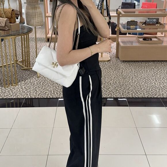 Tory Burch Small Kira Diamond Quilt Leather Shoulder Bag Crossbody 154706 Blanc - Picture 9 of 11